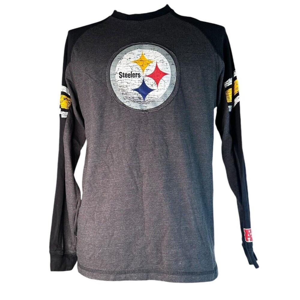 Pittsburgh Steelers Shirt‎ Mens M NFL Football Team Apparel Long Sleeve Stripe